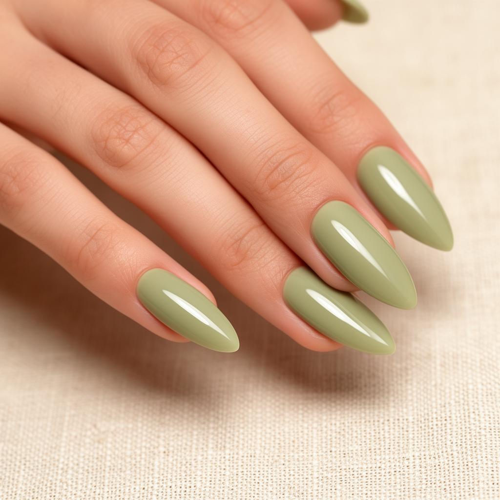 Matcha Latte sage green press-on nails