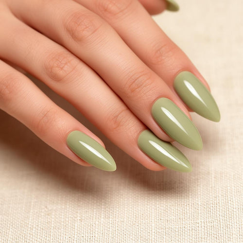 Matcha Latte sage green press-on nails