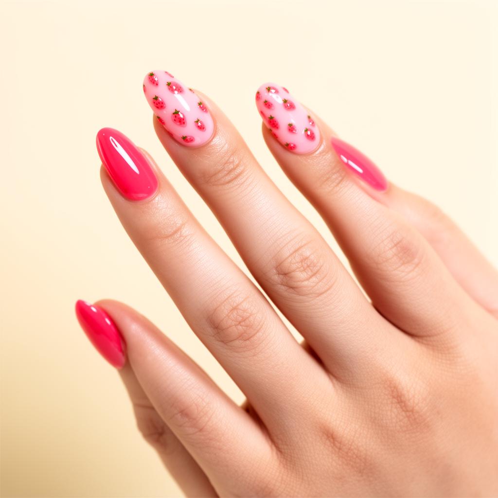 Strawberry Milk press-on nails